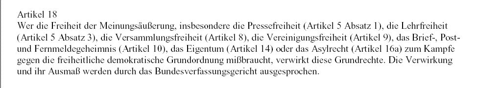 Artikel 18 GG (Grundgesetz)